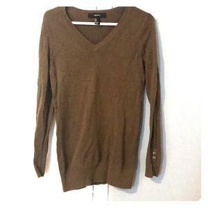 Olive green v-neck sweater